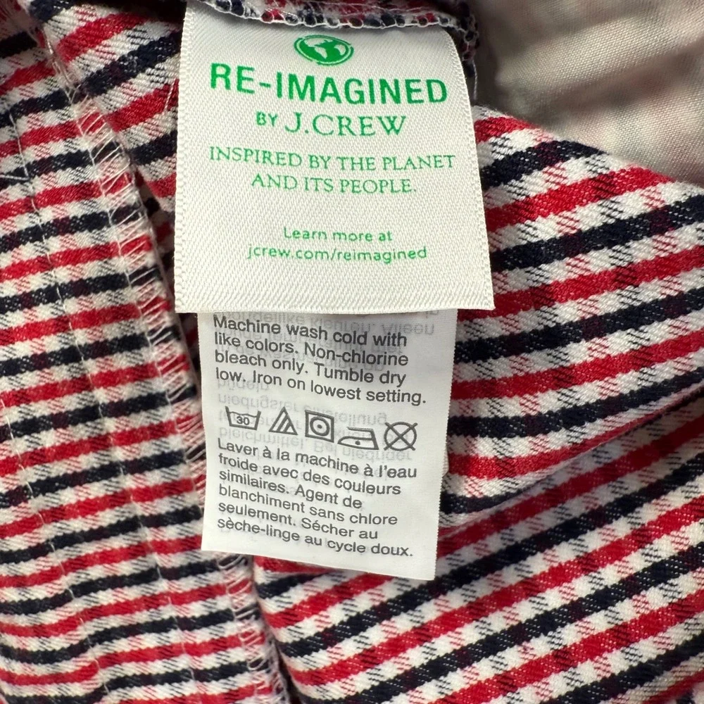 J Crew Hayden Kickout Crop Pant Womens 4 Red Plaid Gingham Wide Leg AJ425